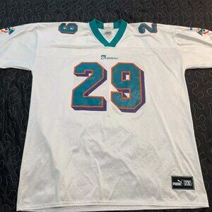 Vintage White Miami Dolphins Jersey #29 Sam Madison 2XL Puma NFL